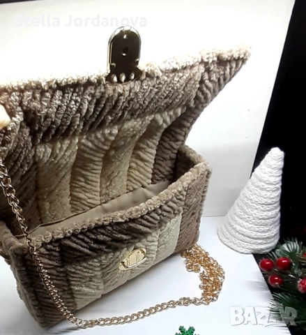 🤎Ръчно изработена плюшена чанта 👜