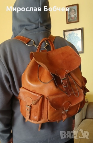 Дизайнерска раница от естествена кожа, снимка 11 - Раници - 52624256