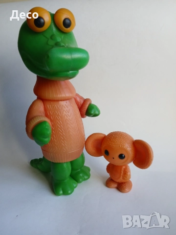 Стари пластмасови кукли Крокодила Гена и Чибурашка., снимка 2 - Колекции - 52523390