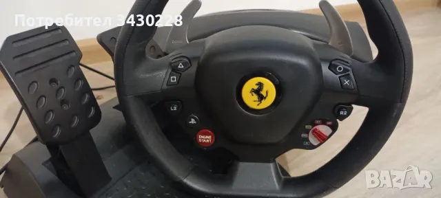 Волан с педали Thrustmaster T80 Racing Wheel, Ferrari 488 GTB Edition, /PS4/PC, Черен, снимка 4 - Аксесоари - 48639608