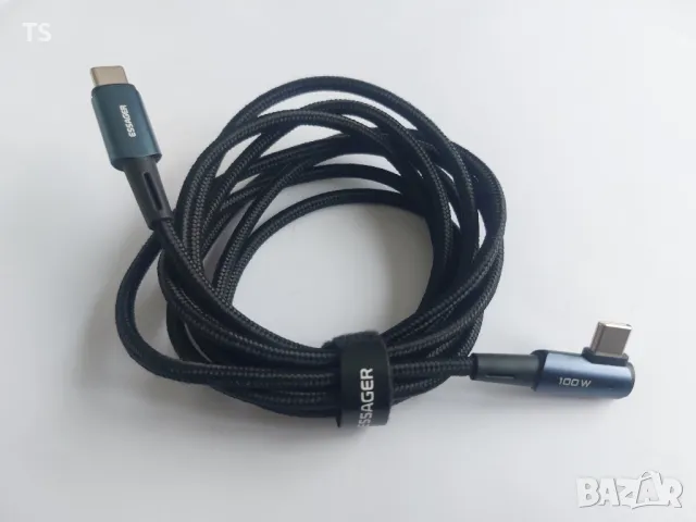 Кабел Type-C към Type-C 100W 90°, снимка 1 - USB кабели - 46866773