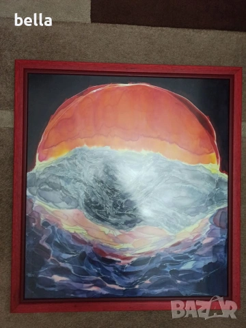 Голяма авторска картина -Червената луна на худ.Маргарита Радославова -Марго 