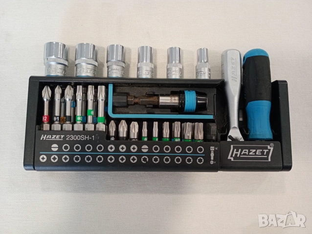 Hazet комплект накрайници за отвертка 39 части и тресчотка 