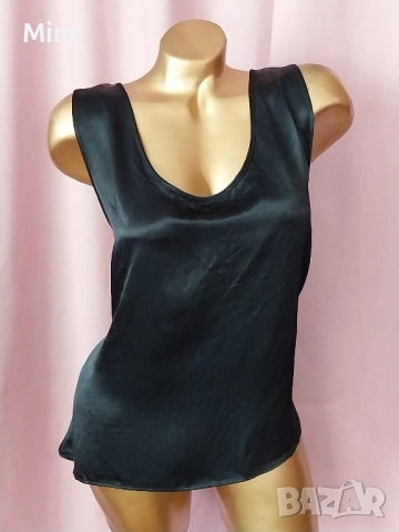 ZARA 2XL Черен сатенен потник / топ/