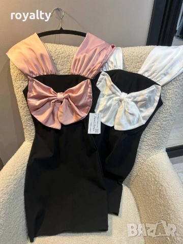 Стилна Нова Дамска Рокля Два Цвята 