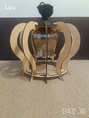 Единичен Дървен Полилей, снимка 1 - Полилеи - 53994429