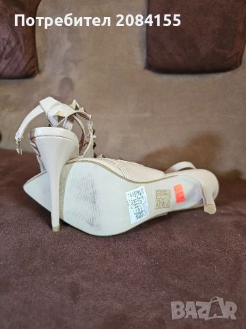 Сандали,цвят-бежов,, снимка 4 - Дамски обувки на ток - 45595306