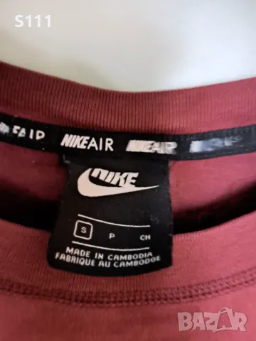 NIKE AIR оригинален топ/тениска с къси ръкави в бордо, като нов, снимка 4 - Тениски - 50315253