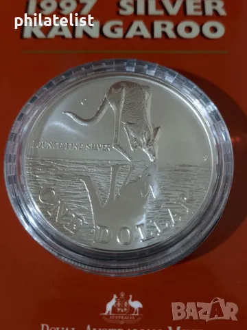 Австралия 1997 - 1 долар – Кенгуру RAM - 1 OZ – Сребърна монета  , снимка 2 - Нумизматика и бонистика - 48332836