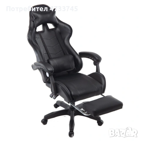 Въртящ се кожен стол за офис и компютърни игри, снимка 2 - Столове - 53438216