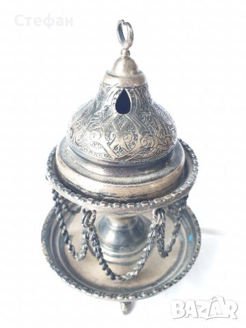 Сребърна миниатюра - Съд за аромати, снимка 5 - Антикварни и старинни предмети - 45552976