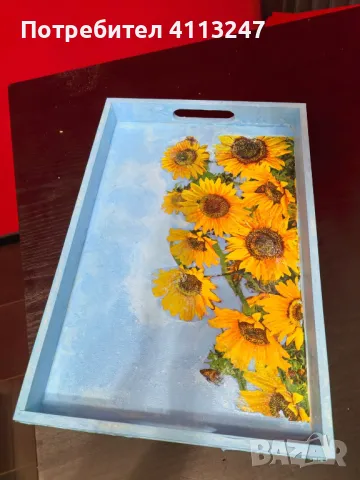 Поднос направен с декупаж , снимка 3 - Декорация за дома - 50434265