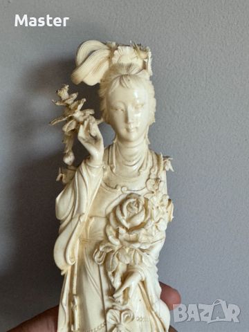 Фигура на Китайска принцеса от слонова кост, династия Цин, снимка 10 - Антикварни и старинни предмети - 45268378
