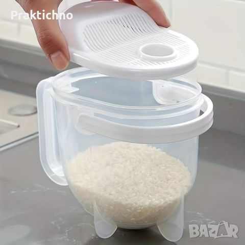 Кана с цедка за измиване на ориз - 🍚🔝страхотен продукт🔝, снимка 2 - Кутии за храна - 45810450