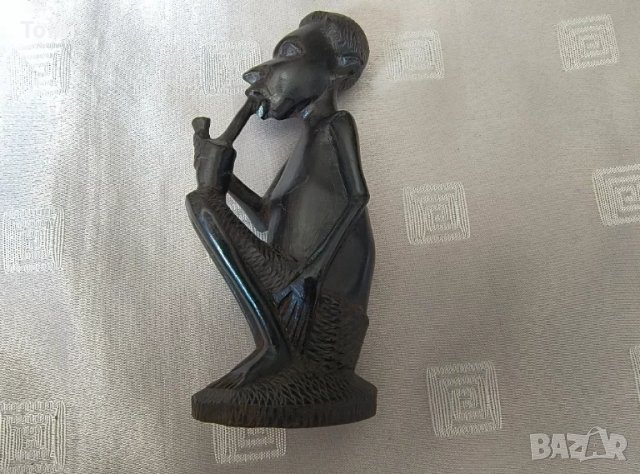 Невероятен винтидж ръчно резбован мъж, хора от Маконде, Танзания - абанос/черно дърво, снимка 3 - Антикварни и старинни предмети - 50131450