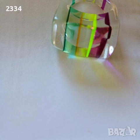 Винтидж пръстен от акрилен полимер-1960г, снимка 1