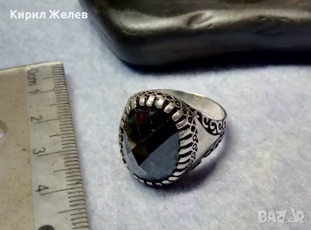 РАЗКОШЕН СКЪПОЦЕНЕН СРЕБЪРЕН ПРЪСТЕН СРЕБРО 925 с ОГРОМЕН БЛЕСТЯЩ ЮВЕЛИРНО ФАСЕТИРАН МАРКАЗИТ 27206, снимка 7 - Пръстени - 49913306