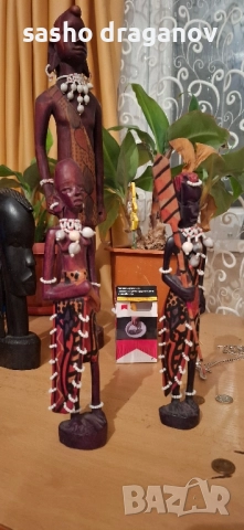 2 ръчно издялани африкански фигурки, снимка 9 - Други ценни предмети - 52500620