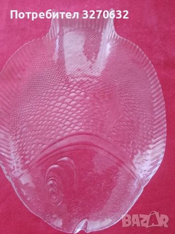 Комплект стъклени подноси/плата/ във формата на риби. Състои се от четири части, снимка 2 - Форми - 51425745