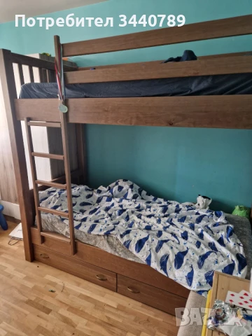Двуетажно легло масив бук, снимка 1