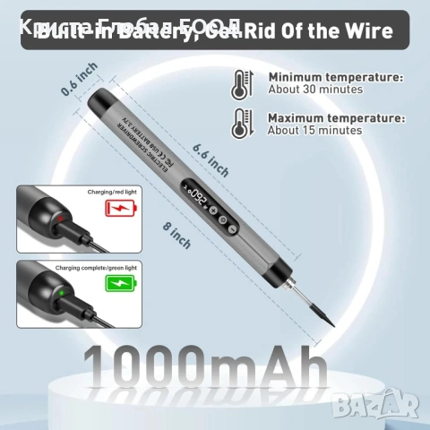 ⚡ Джобен Терминатор: USB Поялник TK-USB-DS (Чисто нов!) ⚡, снимка 5 - Поялници и запояване - 53475264