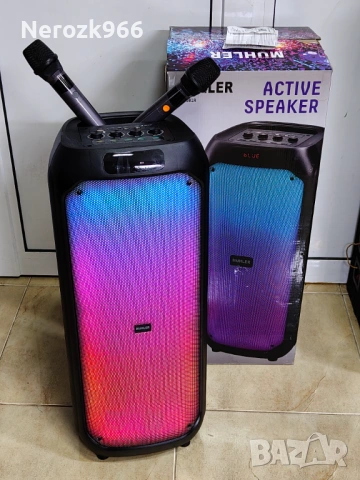 Активна тонколона Muhler MAX881R с два микрофона– мощен звук, без кабели и ограничен