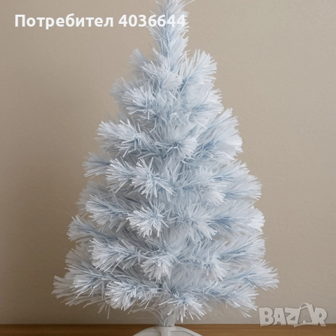 Елегантна елха в бял и син цвят 60 см – Стилна празнична декорация, снимка 5 - Декорация за дома - 52446260