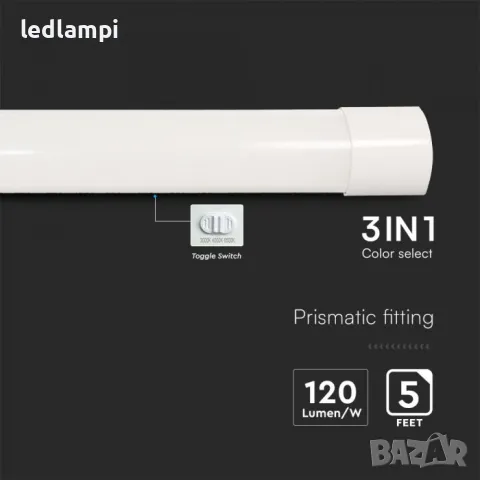 LED Тяло 40W 120cm  SAMSUNG чип - 3 Години Гаранция 3в1 CCT, снимка 3 - Лед осветление - 49357644