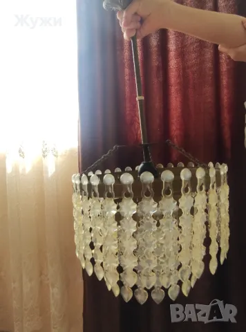 Красив полилей с висулки.НОВИ абажури , снимка 5 - Полилеи - 49696648