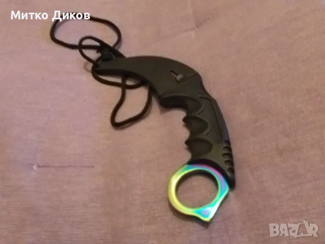  Нож Карамбит с калъвче за врата нов  Karambit Tactical, тактически нож, снимка 3 - Ножове - 48694734