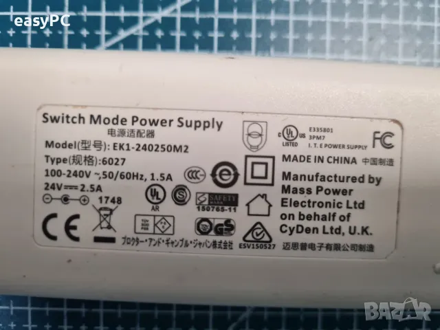 Оригинален захранващ адаптер BRAUN EK1-240250M2, снимка 2 - Кабели и адаптери - 47239032