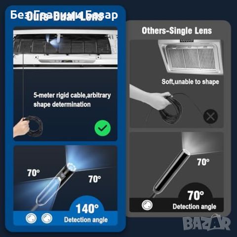 Нов Ендоскоп с висока резолюция 1920x1440P, 5M кабел, съвместим с iOS и Android Инспекционна камера, снимка 3 - Други инструменти - 46448794