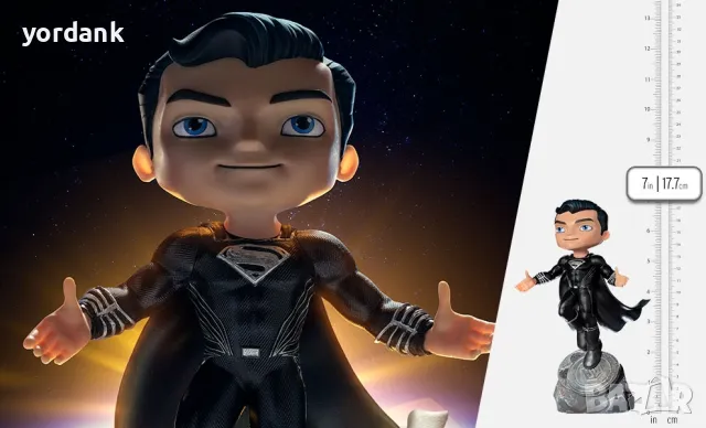 Статуетка Iron Studios DC Comics: Justice League - Superman (Black Suit), 18 cm, снимка 4 - Други ценни предмети - 49944081