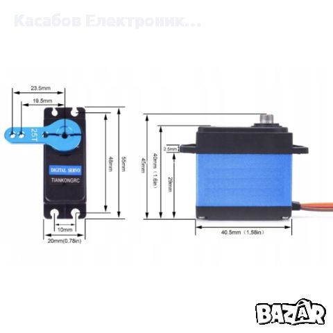 Сервомотор TD-6622MG метални зъбни колела 180° Anti-Burn 20кг, снимка 5 - Друга електроника - 46614930