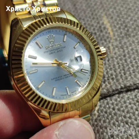 Дамски луксозен часовник Rolex Oyster Perpetual Datejust blue light , снимка 2 - Дамски - 46942277