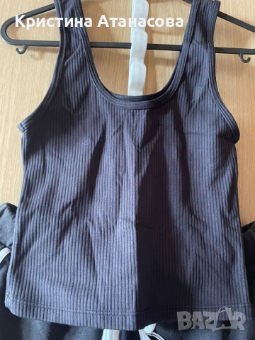 🖤 Спортни черни шорти + черен рипс потник, снимка 3 - Къси панталони и бермуди - 53669485