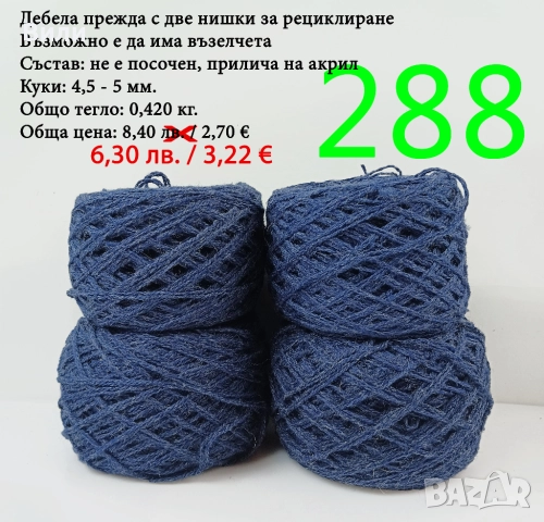 Евтини прежди в малки количества - нови и остатъци , снимка 3 - Други - 52042481