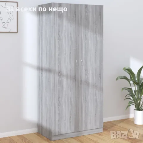 Гардероб, сив сонома, 90x52x200 см, инженерно дърво Код P371, снимка 2 - Гардероби - 49819977