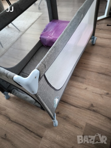 Бебешка кошара с KinderKraft Joy full Синя момче Сгъваема с матрак, снимка 5 - Кошарки - 51552076