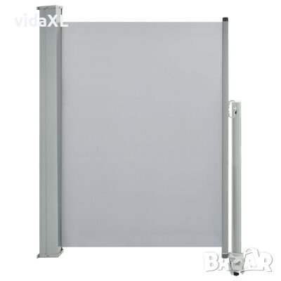 vidaXL Прибираща се странична тента, 100х300 см, сива（SKU:45186, снимка 1 - Градински мебели, декорация  - 45647799