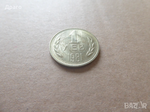 Българска монета 1 лев 1981година, снимка 2 - Нумизматика и бонистика - 54076196