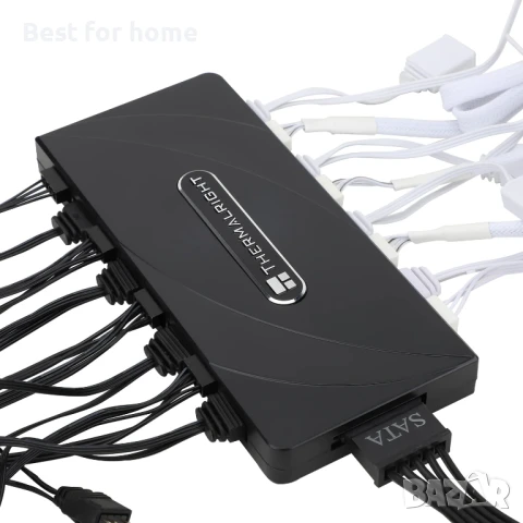 ARGB контролер за вентилатори поддържа едновременно  на 8 ARGB и 8 PWM вентилатора, снимка 6 - Други - 51053372