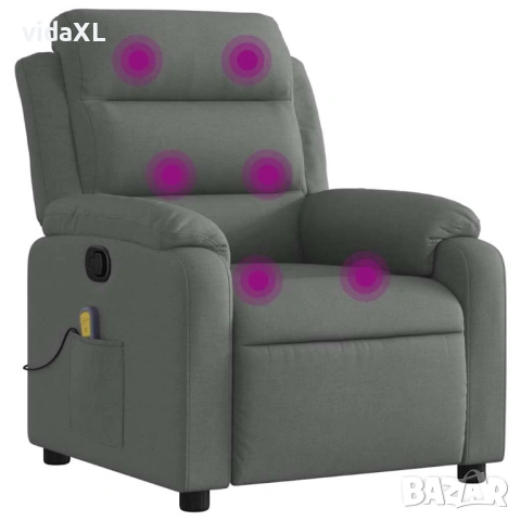 vidaXL Масажен наклоняем стол, тъмносив, текстил(SKU:373475)