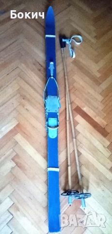 Български ски "Пирин" 160см, кандахарки, с бамбукови щеки, снимка 1 - Зимни спортове - 45972470