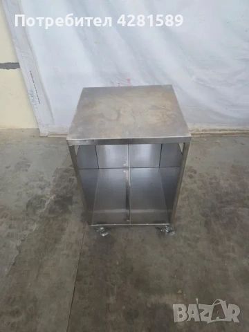 Немска спомагателна масичка от неръждаема стомана с място за чували за брашно, снимка 4 - Други машини и части - 53654922