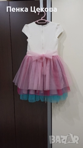 Детска рокля с еднорог 110 размер, снимка 2 - Детски рокли и поли - 51739289