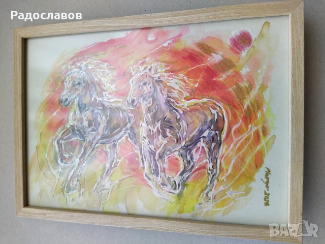 ''Коне'' / картина, оригинал /, снимка 4 - Картини - 53649407