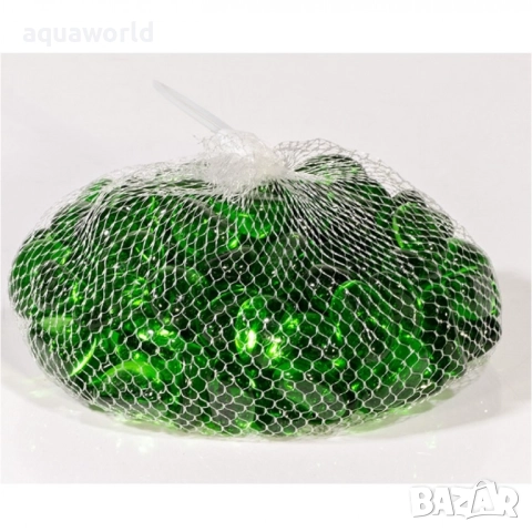"ПРОМОЦИЯ" Стъклени камъчета зелени, снимка 3 - Оборудване за аквариуми - 52413436