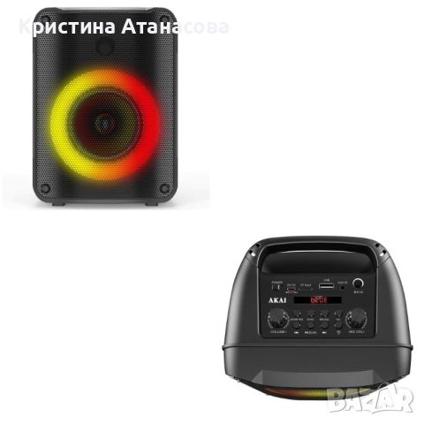 Преносима тонколона с Bluetooth LED дисплей USB слот AUX вход AKAI ABTS-V10, снимка 2 - Тонколони - 46635343