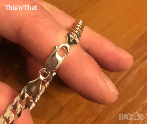 Mennica Bydgoska  Мъжка гривна, Сребро 925, 19 см, Сребро, снимка 4 - Гривни - 52710495